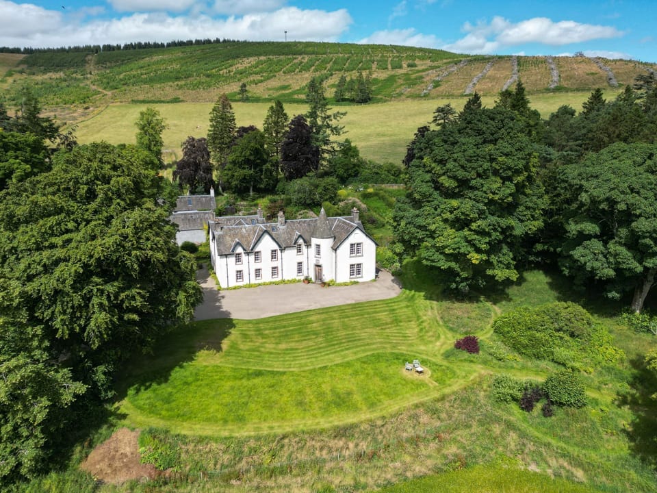 Aerial view of Quarter House, Scottish Borders