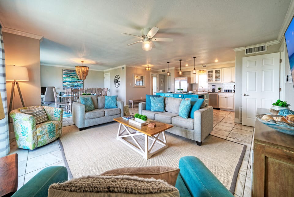 Bright and beachy interior.