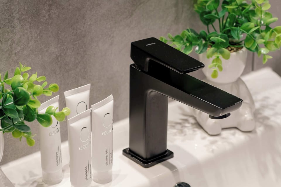 Free toiletries in the bathroom. 