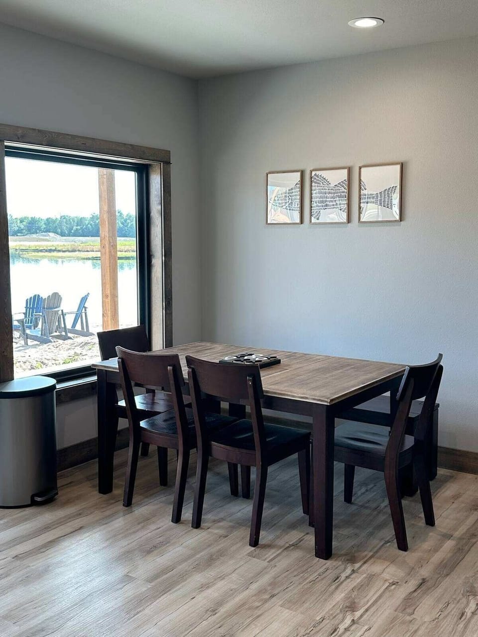 Lower level dining table with seating for 6
