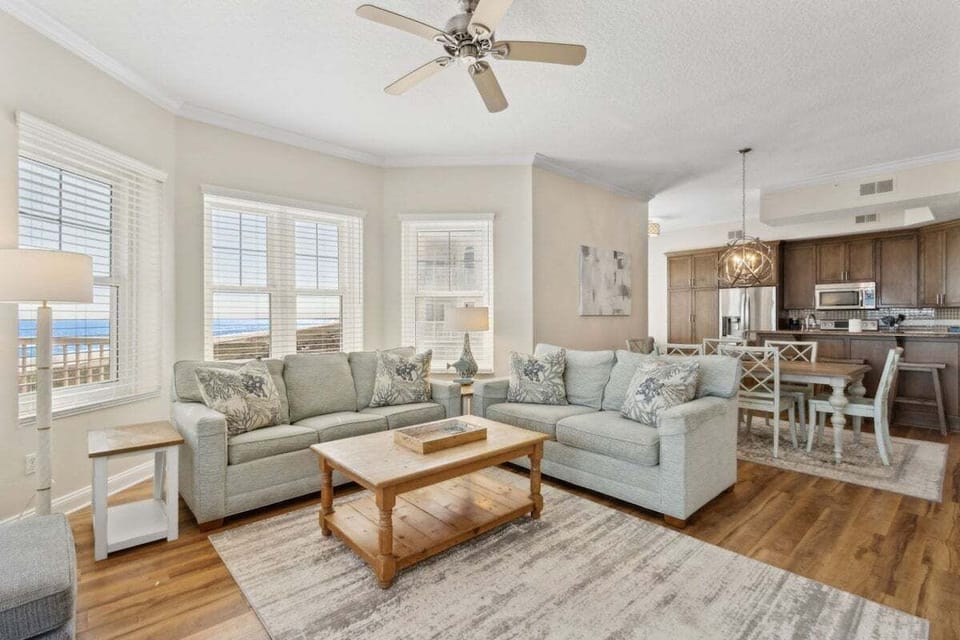 Open, bright, and made for relaxing with friends and family.