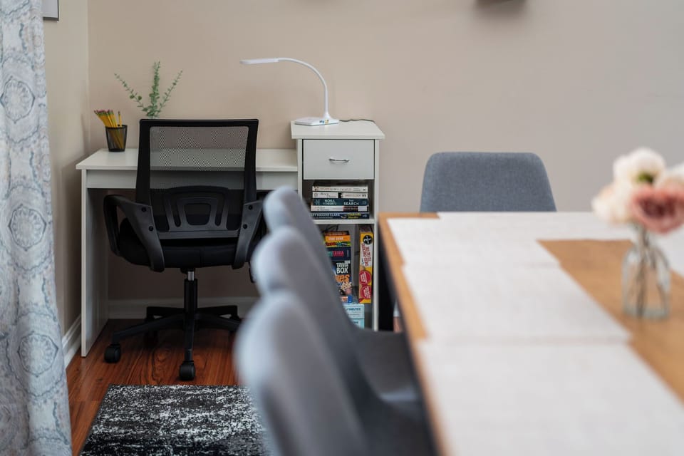 A desk is available if you need to send a few quick emails or work from home