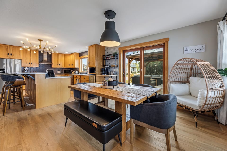the dining area is perfect for meals, games and making memories
