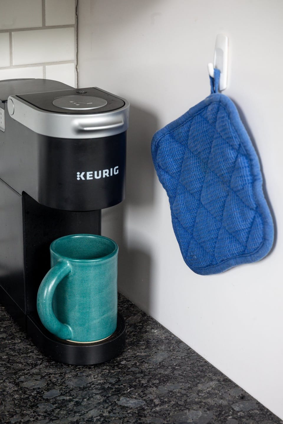 Start your morning w/ a fresh Keurig brew in this convenient coffee nook.