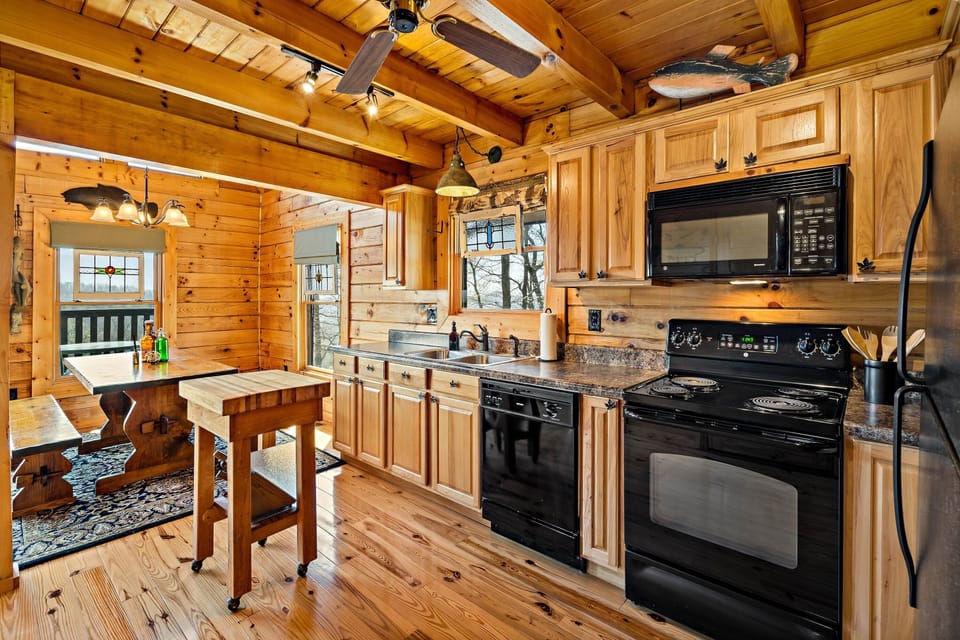 Sleek, black appliances