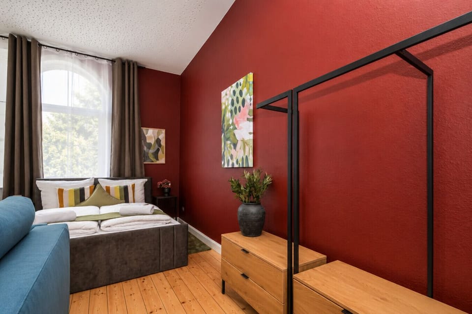 Enjoy a thoughtfully designed studio with a comfortable bed, contemporary furnishings, and an open layout that combines comfort, style, and functionality.