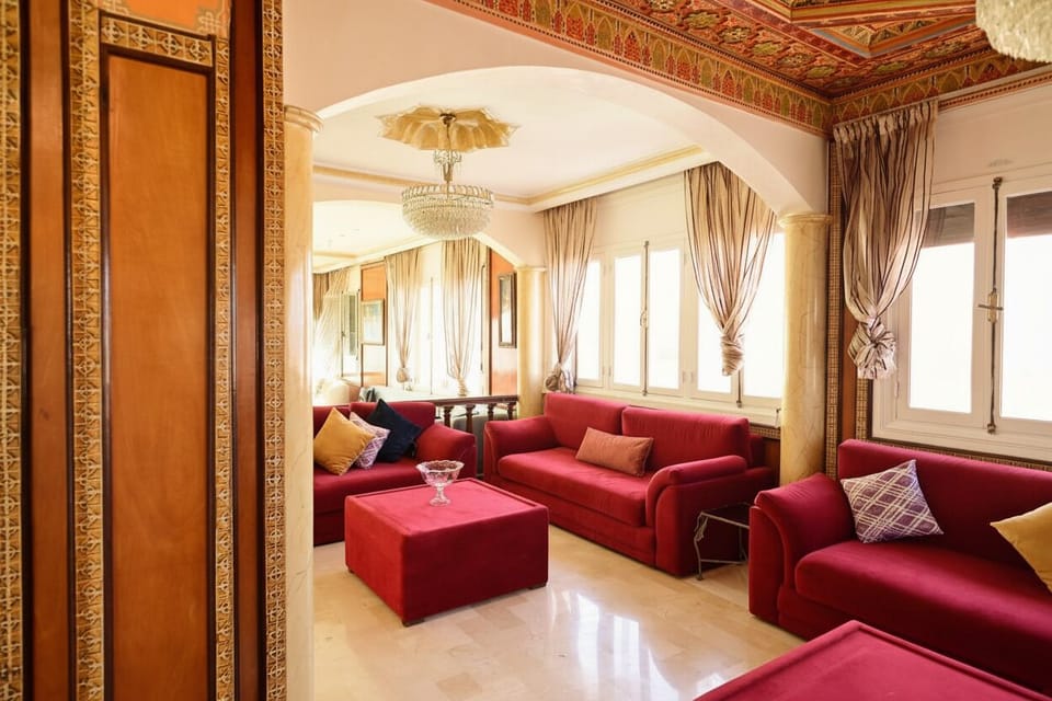 Elegant Living Room with Vibrant Sofas