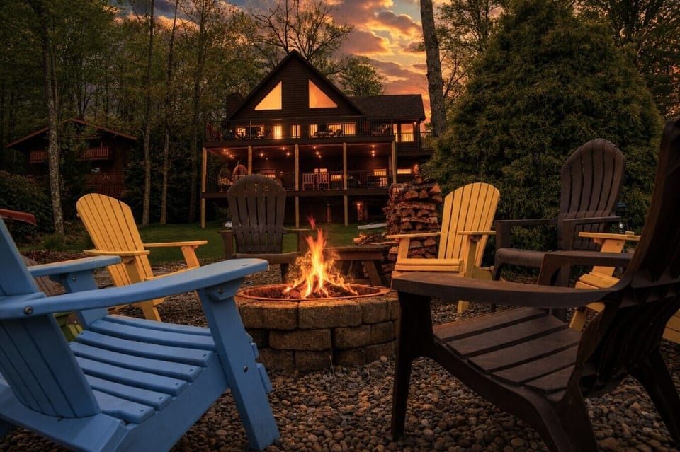 Firepit at dusk
