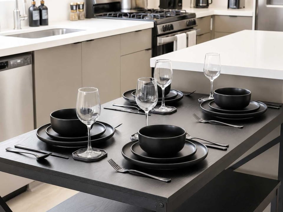 Modern Dining table and chairs for four in a Warm, Welcoming Setting