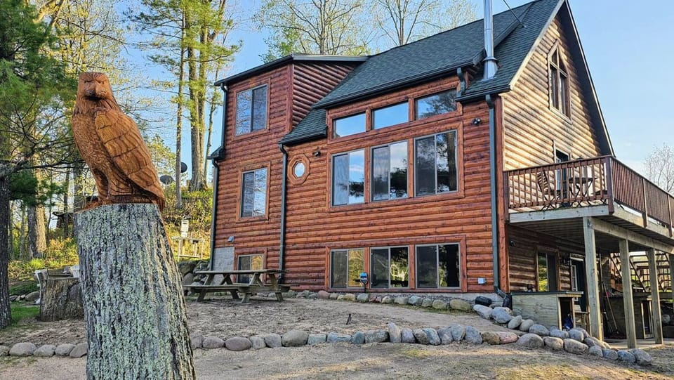 Cabin, floor to ceiling windows, with raised deck to enjoy your sunrises. 