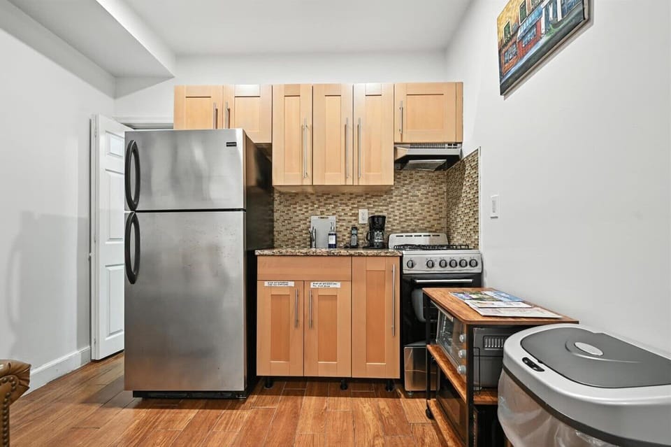 Prepare your favorite meals in the convenient and fully equipped kitchenette. It features a full-size refrigerator, a stove, and a microwave, making it easy to dine in and feel right at home.