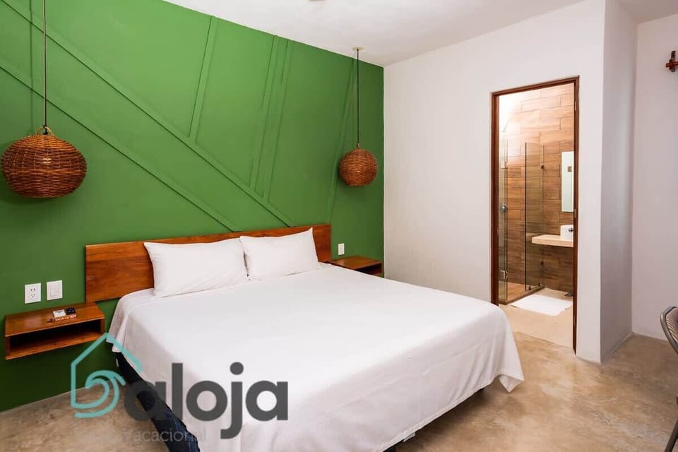 Hermosa y espaciosa recamara con cama King Size