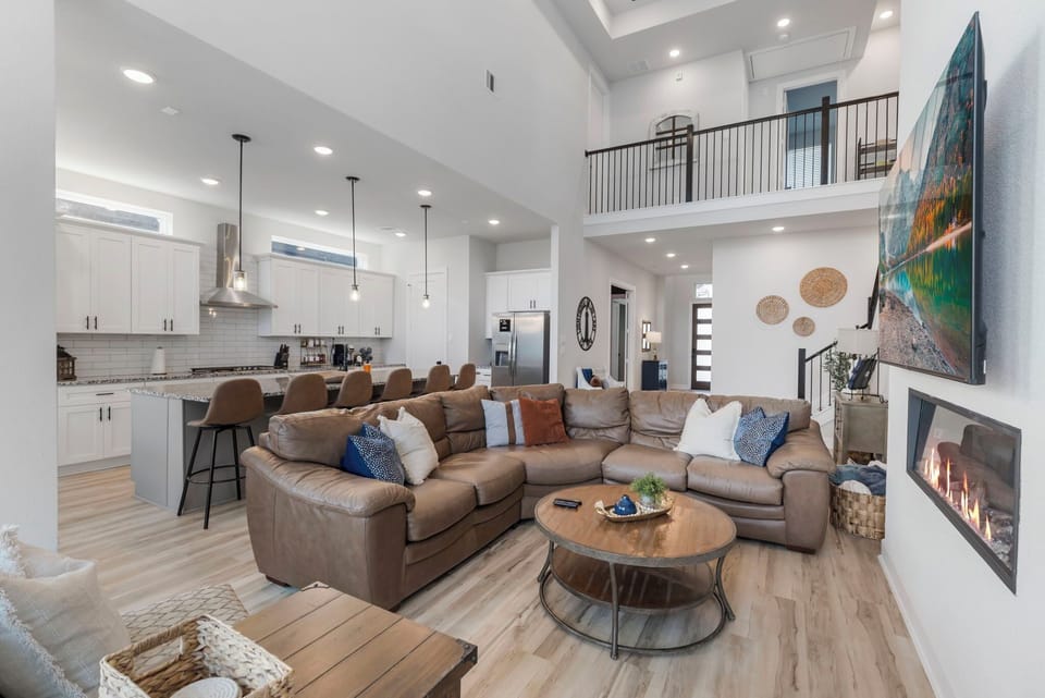 Spacious open-concept living area