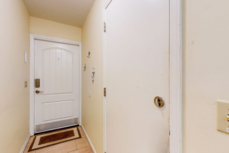 Includes a secondary interior door providing direct, sheltered access straight into the attached garage.