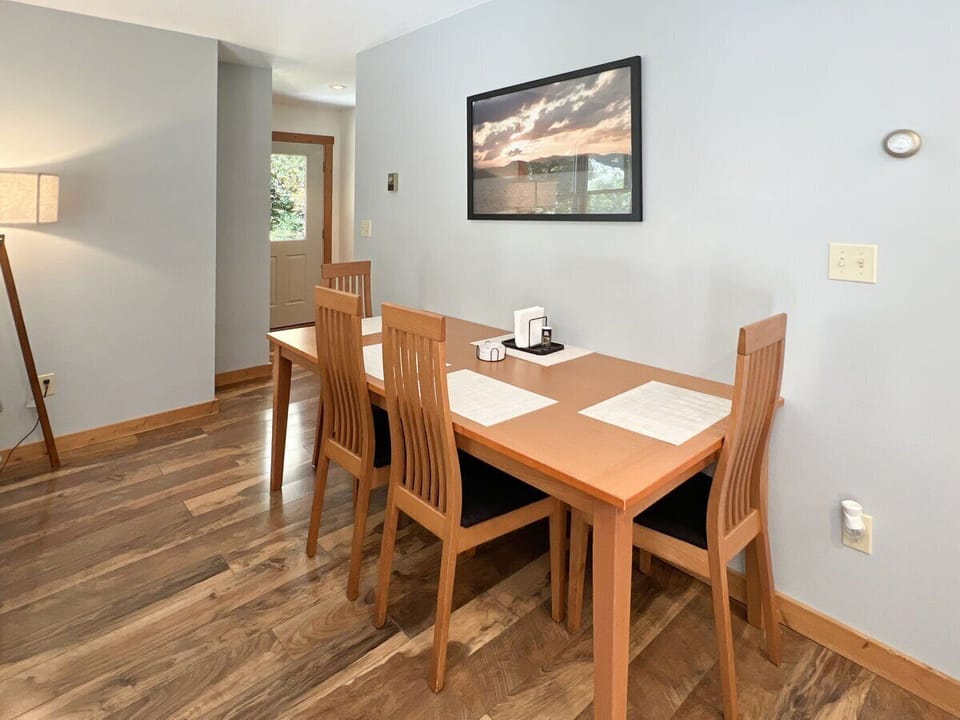Dining table located just off the living room for easy meals and game nights.