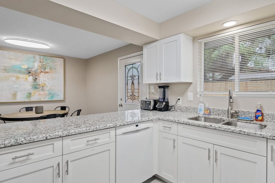 View of kitchen and dining area