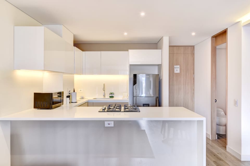 Open kitchen with sleek finishes