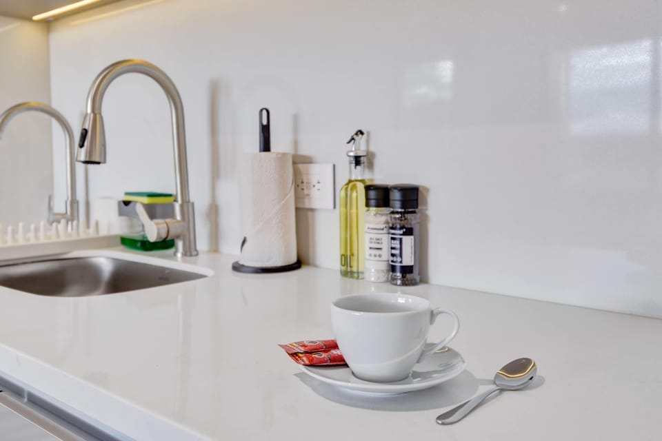 Kitchen corner with coffee maker and essentials