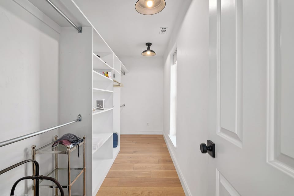 Enjoy the convenience of a well-appointed closet. Bright, clean, and featuring natural light, this space makes it easy to keep your vacation wardrobe neat, tidy, and ready for your next outing.