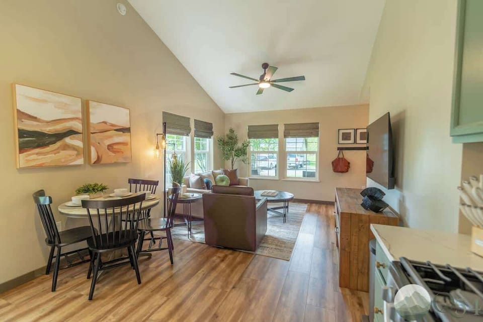 Gather around the dining table for memorable meals with loved ones, then move to the cozy living room for a night of entertainment with Netflix or board games