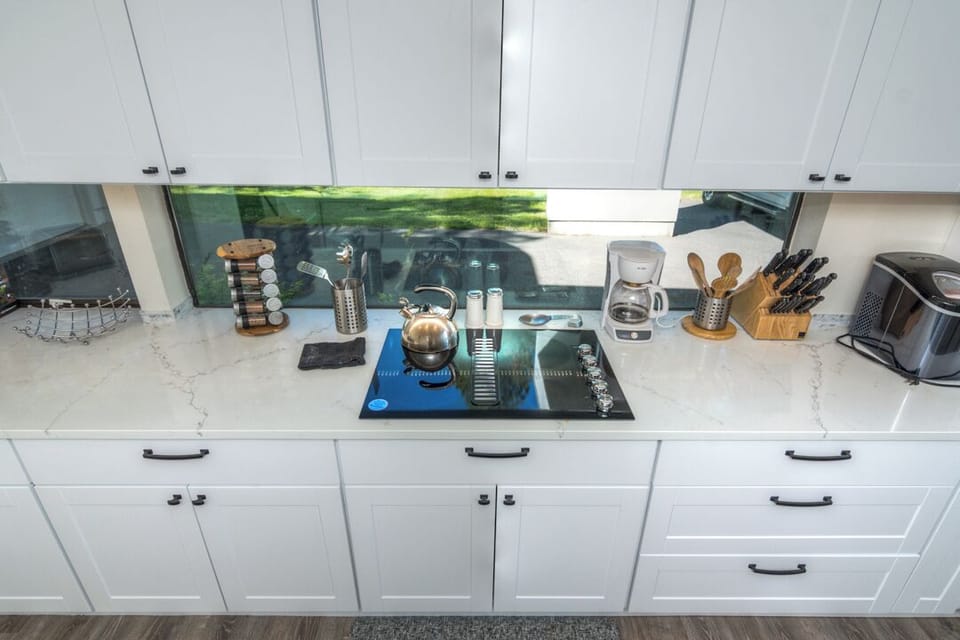 Electric Glass top cooking with a view!
