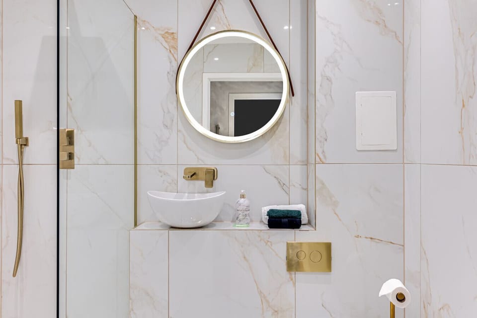 A newly fitted shower room with complimentary toiletries provided