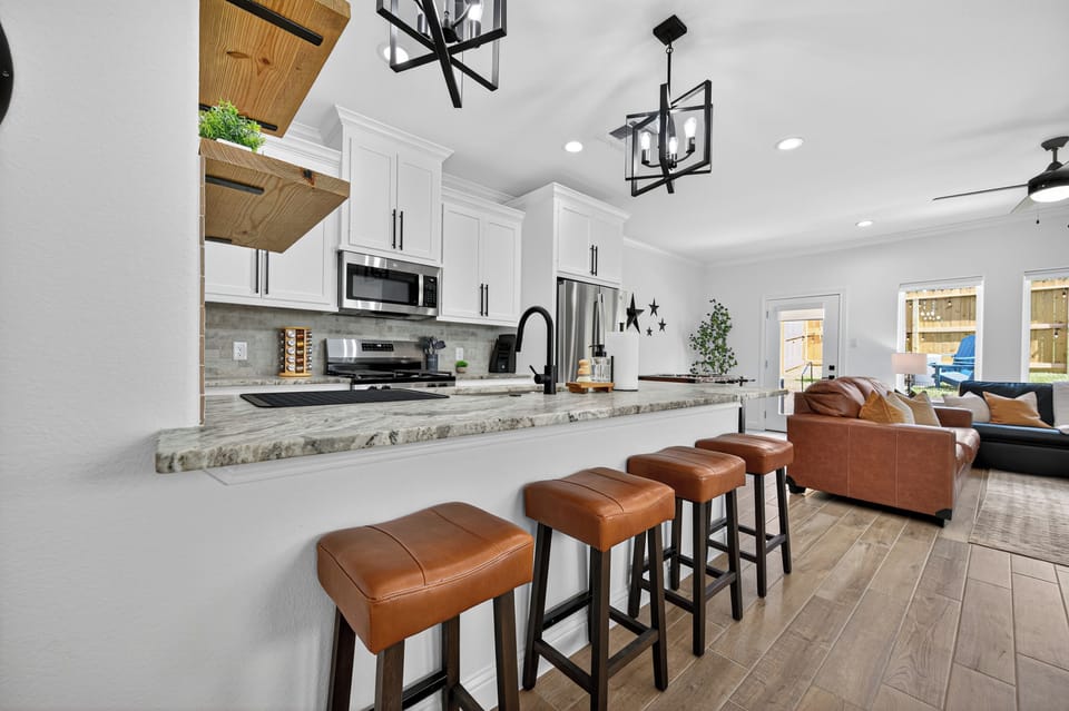 Bright, open layout designed for cooking, entertaining, and gathering