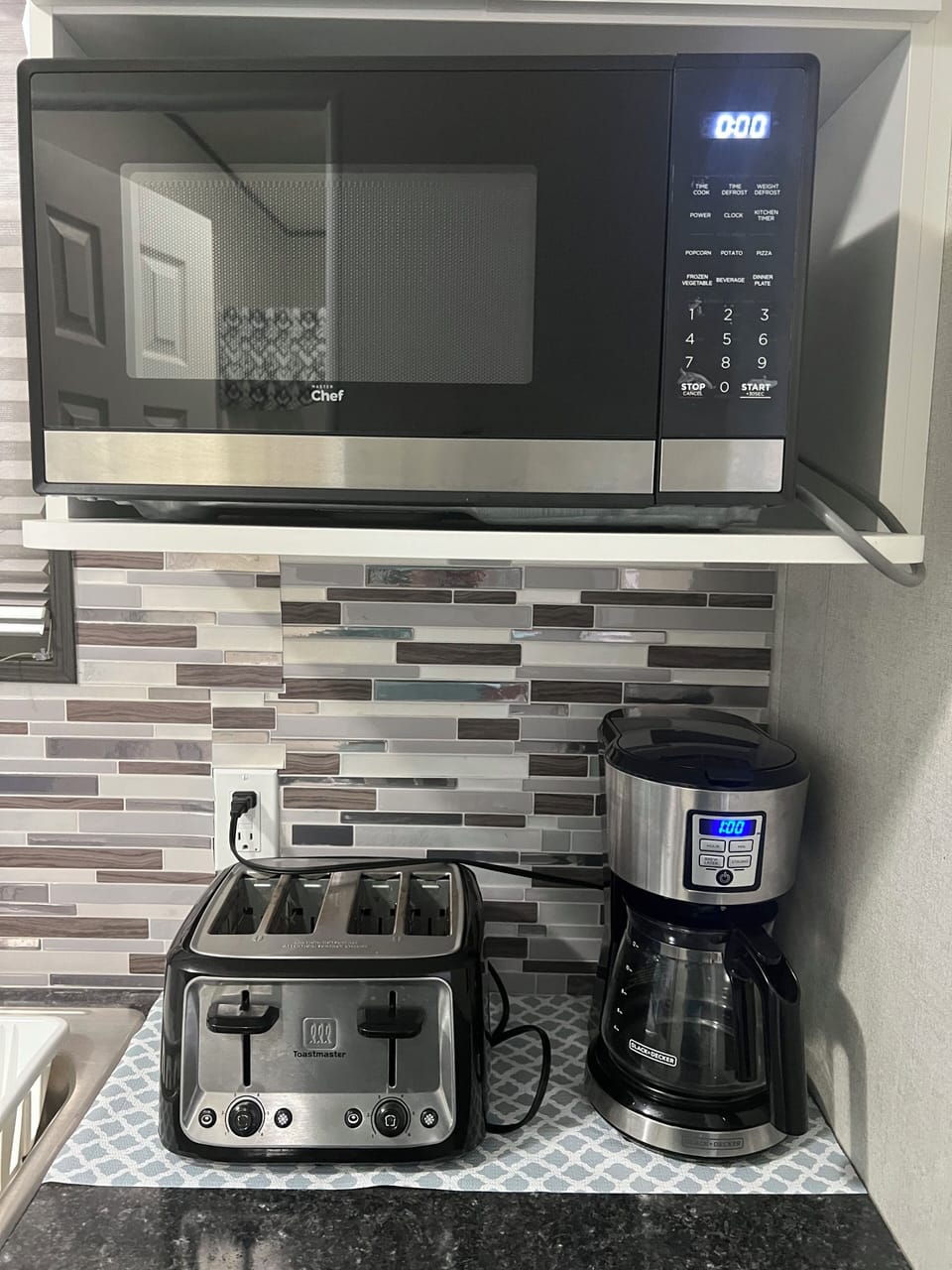 Microwave, Double Toaster, Filter Coffee Machine