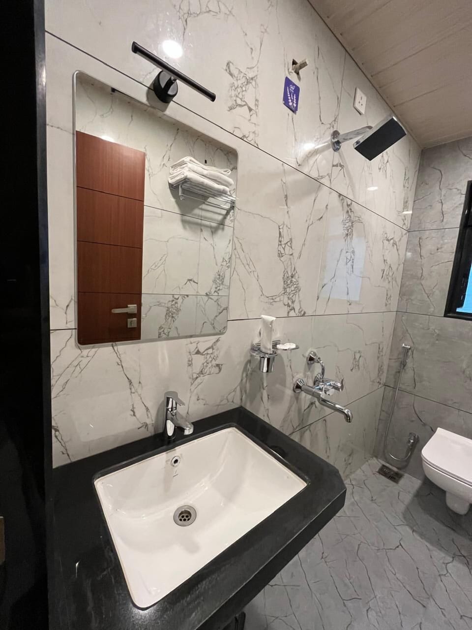 Towels, soap, shampoo