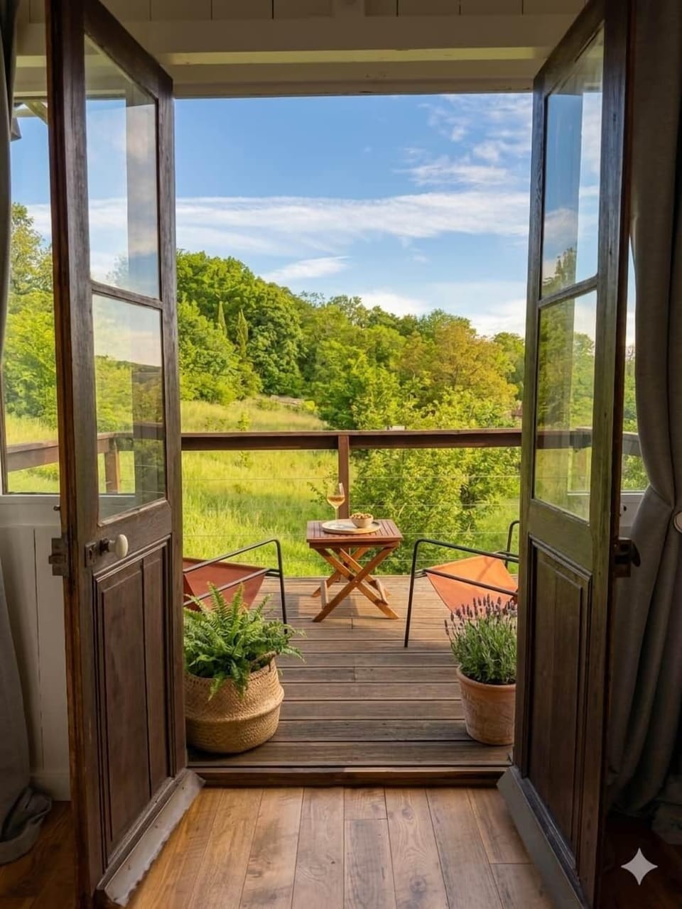 Terrasse Domaine Clos de Fougères Cabane dans les arbres