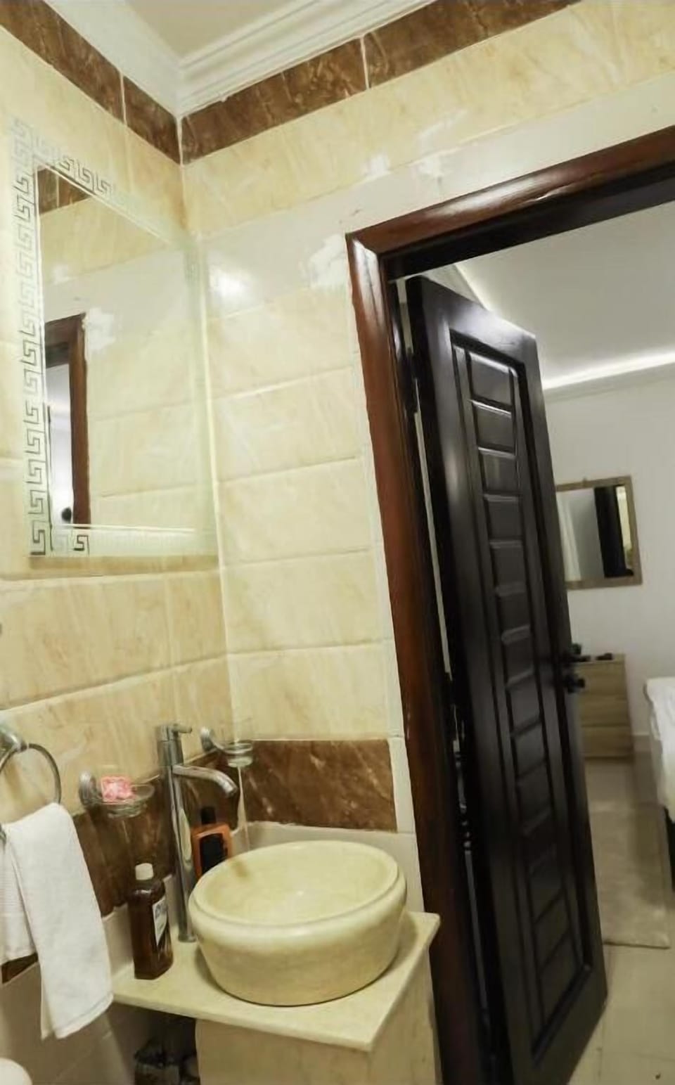 Separate tub and shower, hair dryer, bathrobes, slippers