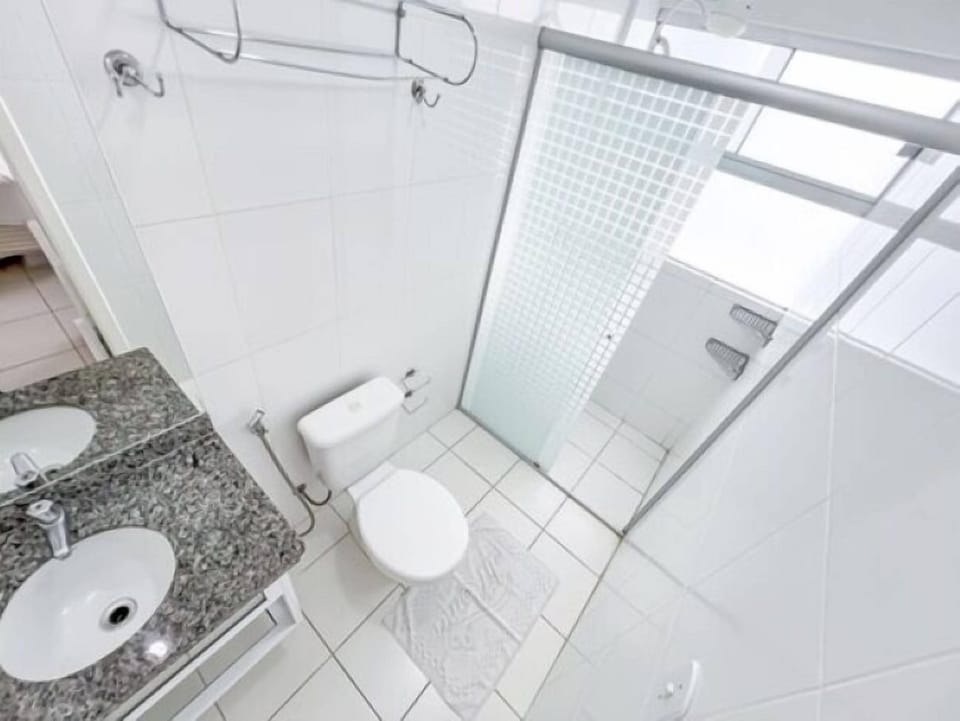 Shower, towels, soap, shampoo