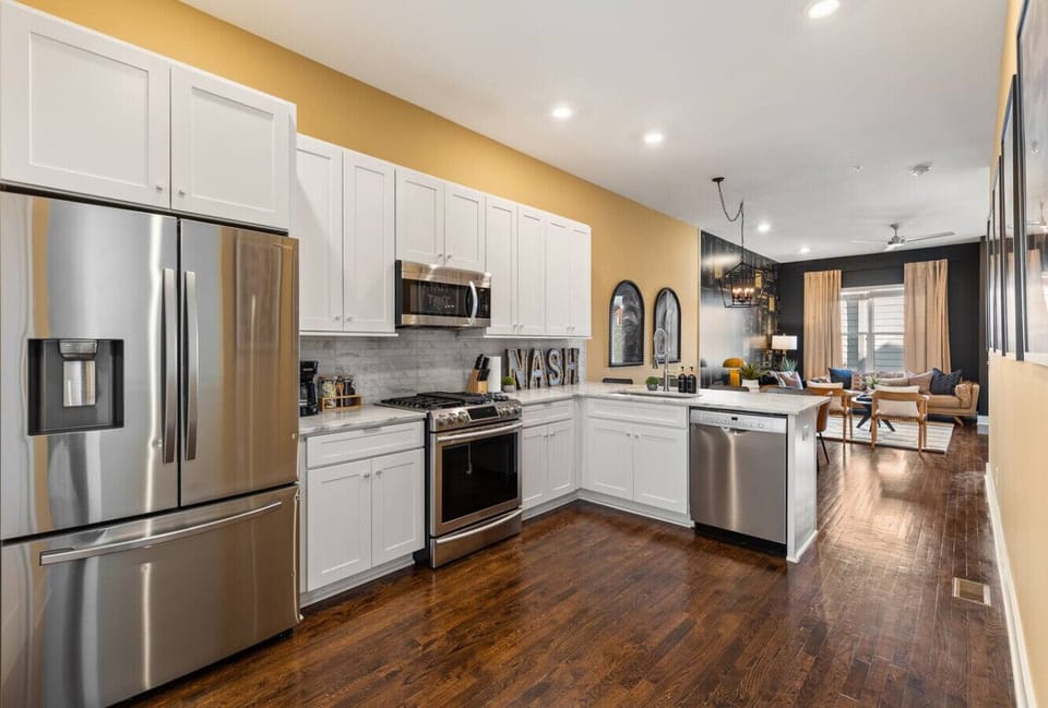 Fully equipped kitchen with high-end appliances.
