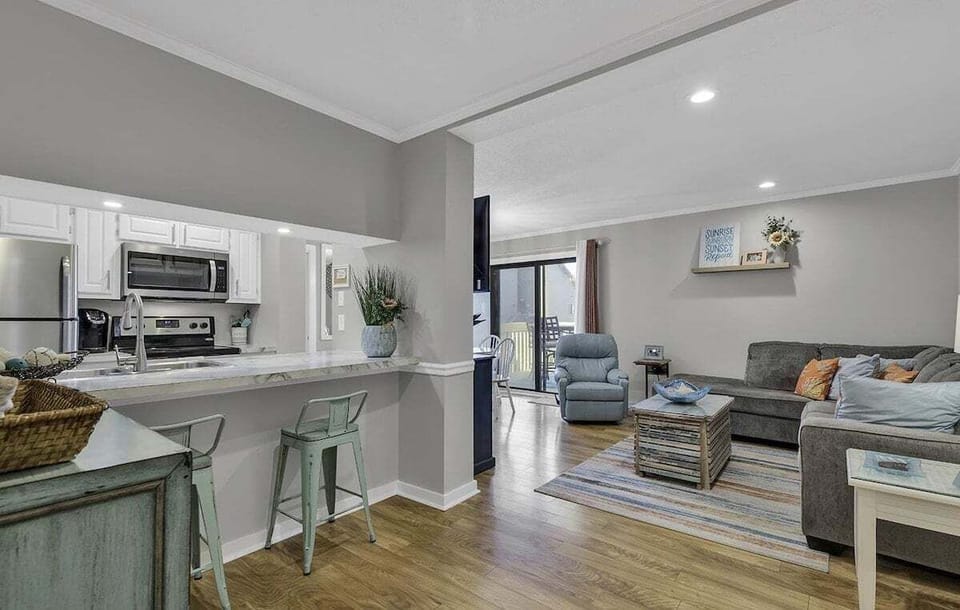Living Room and Kitchen .