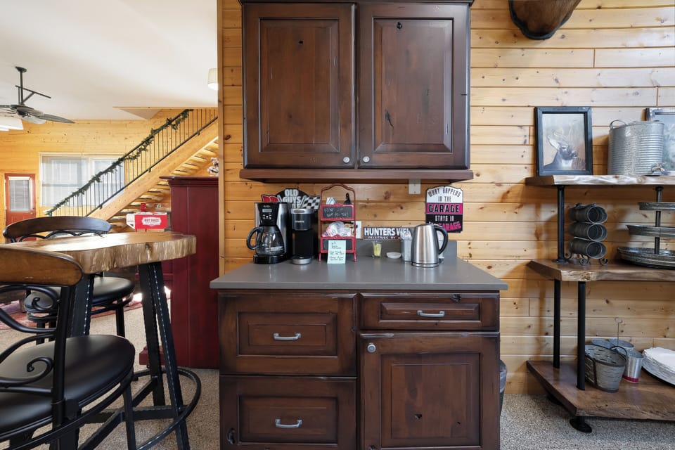 Convenient coffee bar to grab coffee or tea to start your day | Main Level