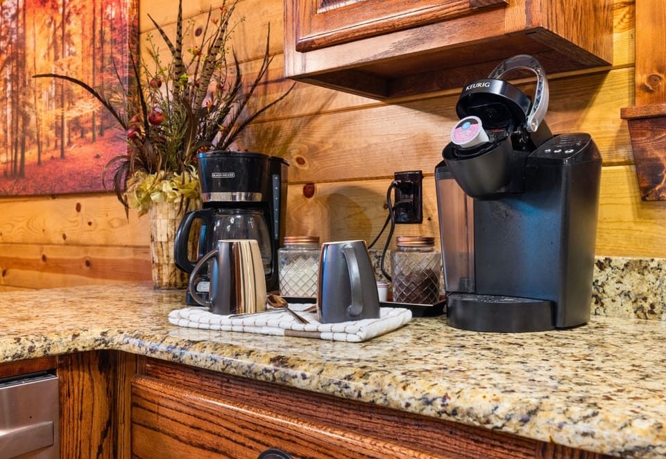 Start your mornings with coffee from the Keurig or traditional brew setup.
