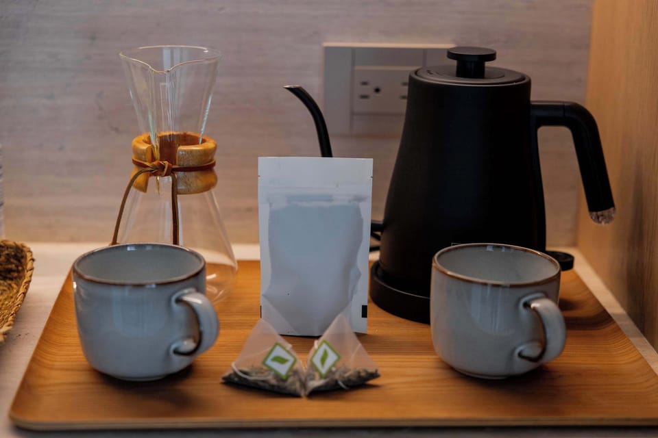 Chemex coffee corner—prepped for your ideal brew.


