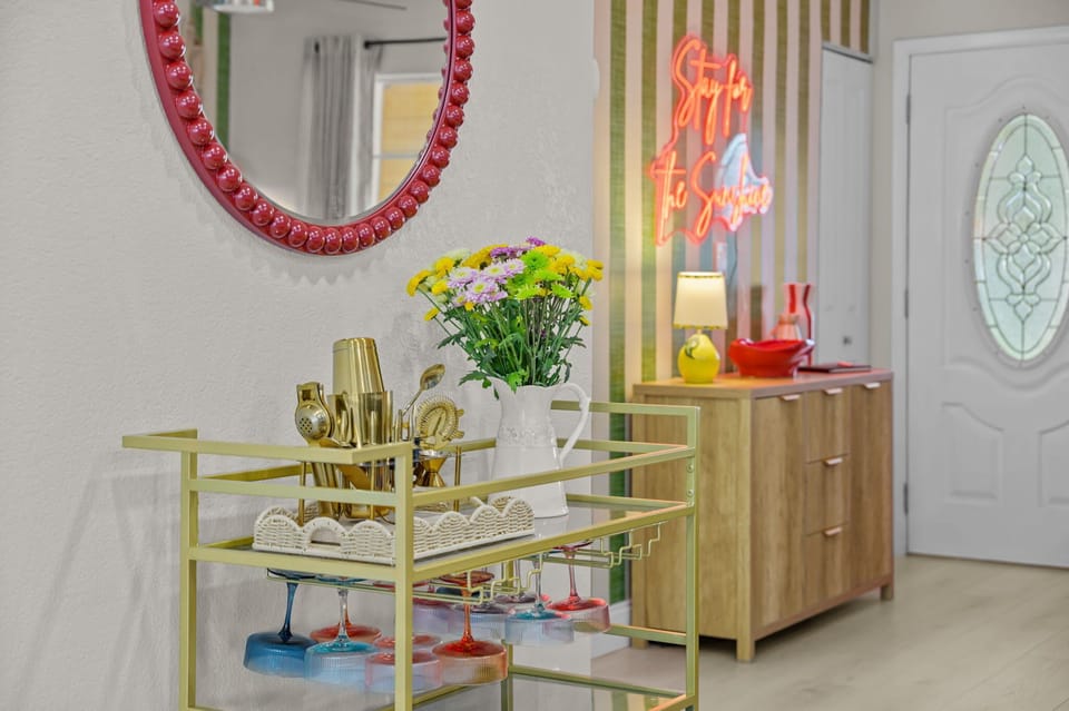 Cheers to a great getaway! Our bar is fully stocked and ready for you to mix, mingle, and make memories.