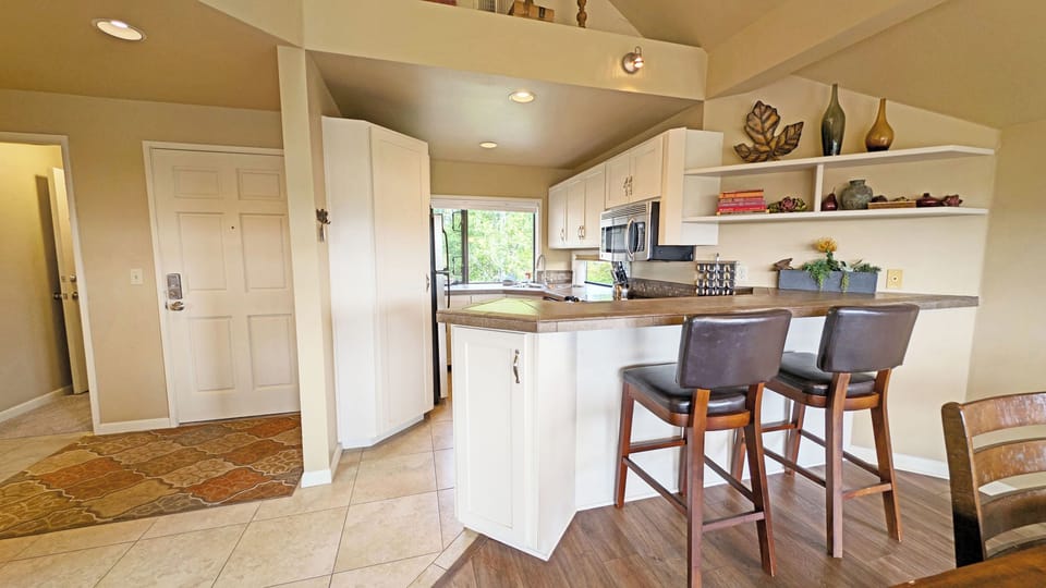 The Kitchen with a 2 Stool Bar