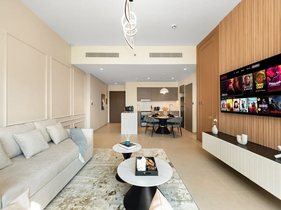 Spacious living area with natural light