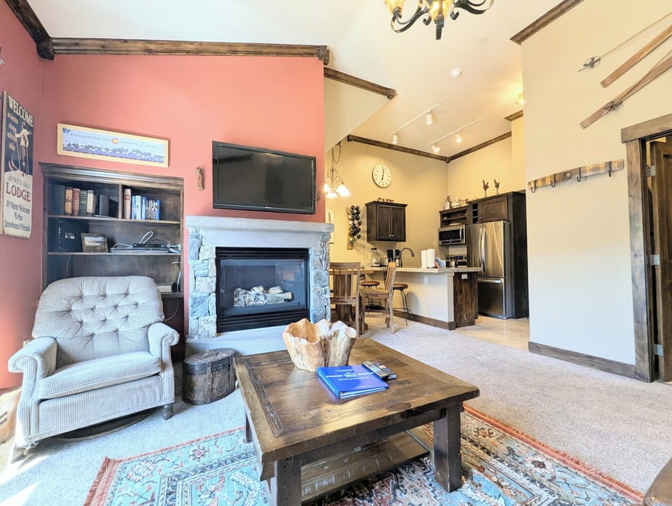 Cozy living room with fireplace