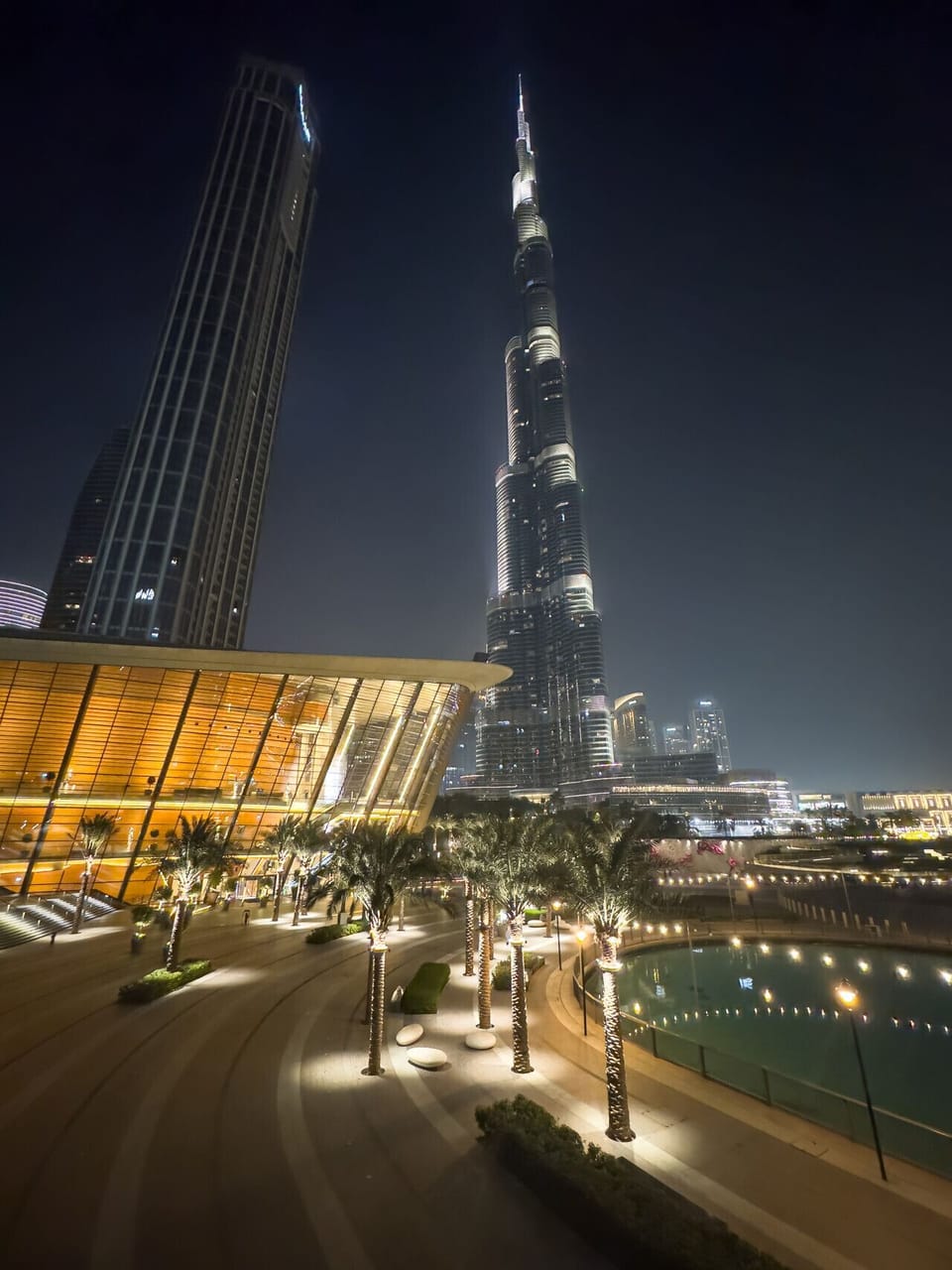 Swimming Pool with Stunning Burj Khalifa Night Views