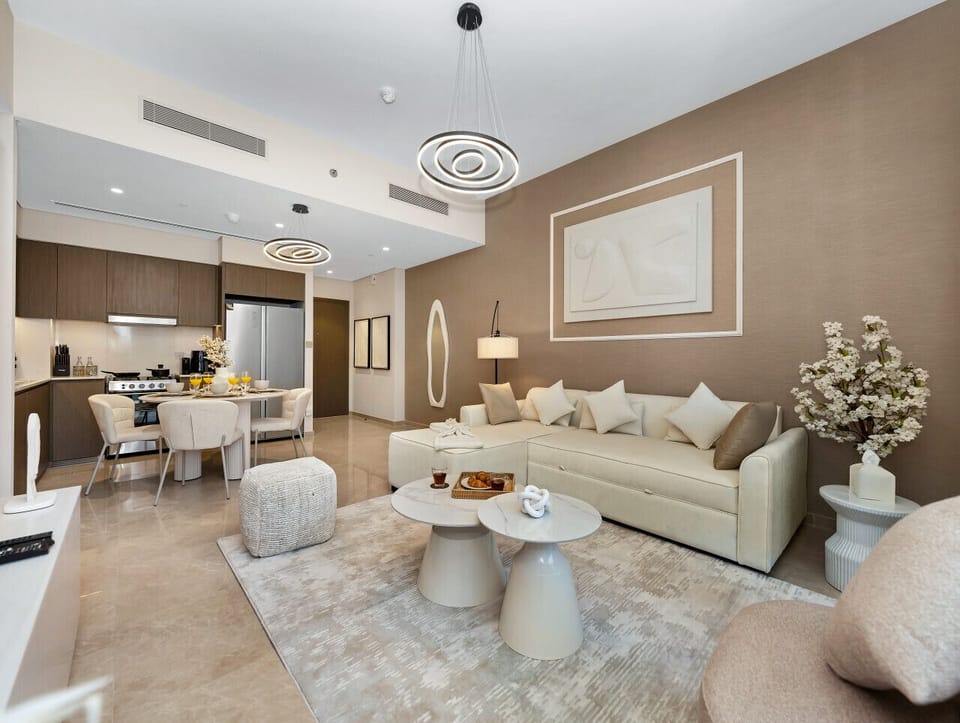Spacious living area with natural light