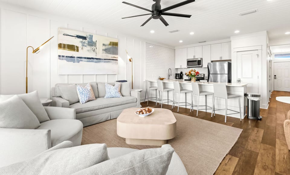 The open floor plan keeps everyone connected