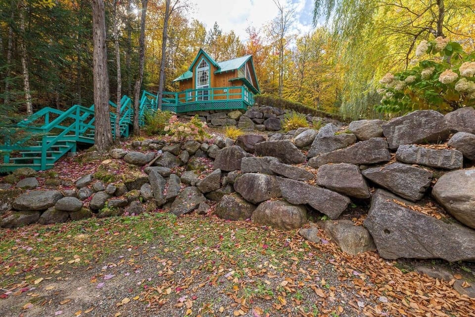 Stairs leading to the chalet