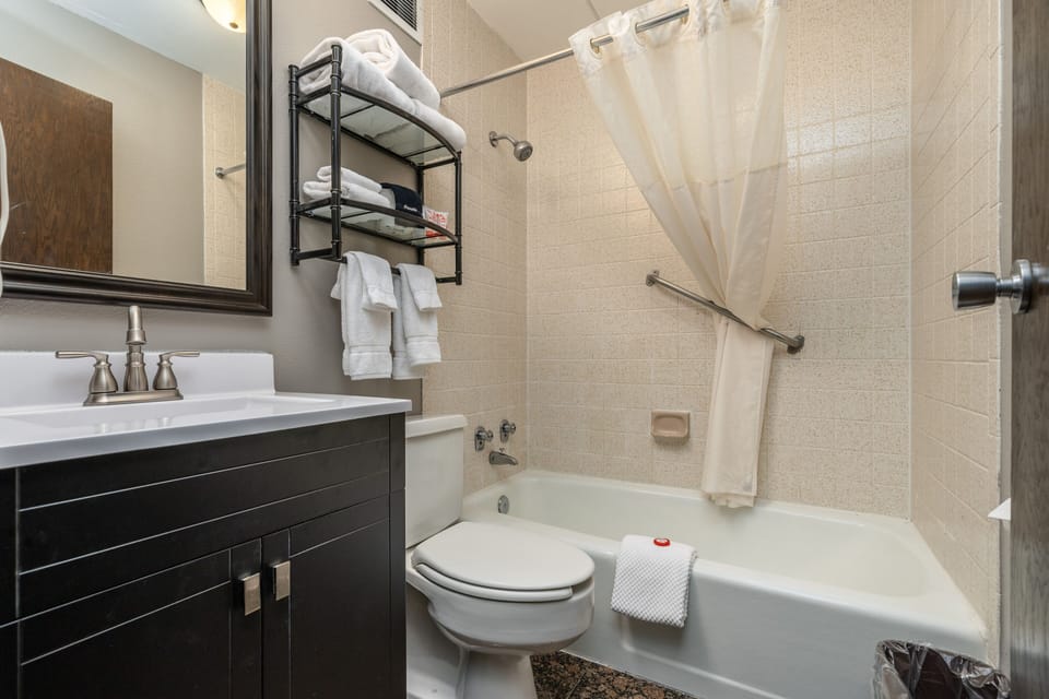 Free toiletries, hair dryer, towels