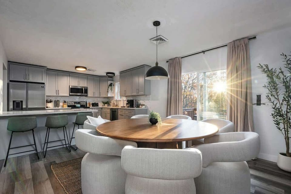  Sip, dine, and unwind in this sunlit kitchen made for gathering.