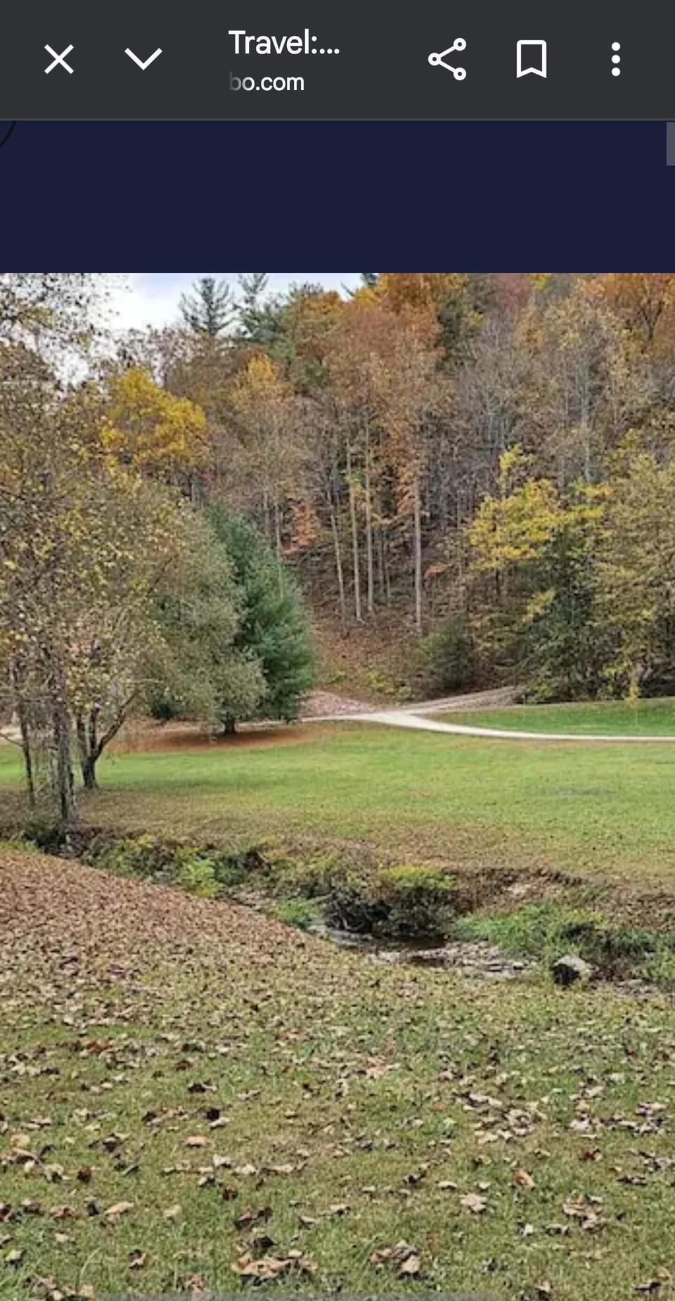Creek flowing down middle of 33 acres of common area.