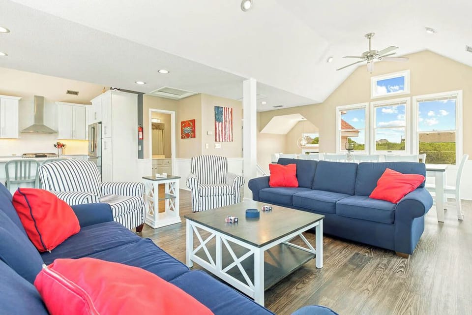 Top-Level Living Room with Deck Access