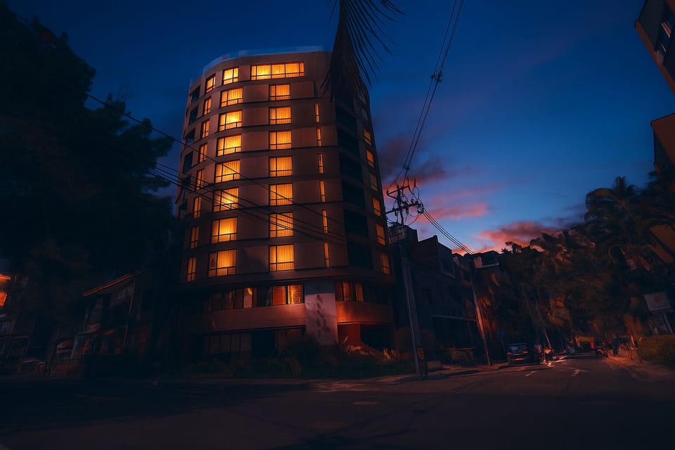 Front of property - evening/night